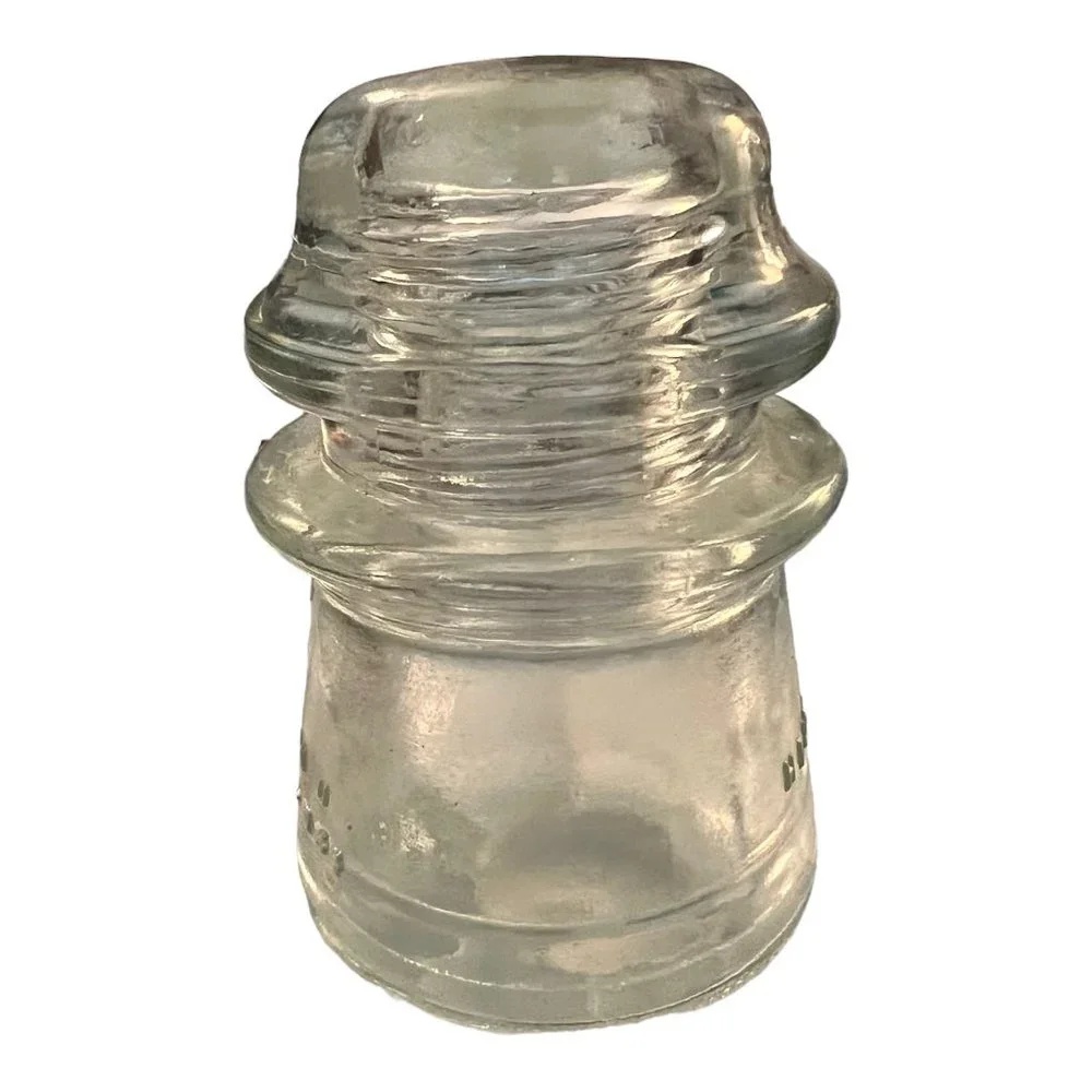 Antique Hemingray 16 Clear Glass Electric Pole Insulator  3"x4" Made USA - Picture 2 of 8